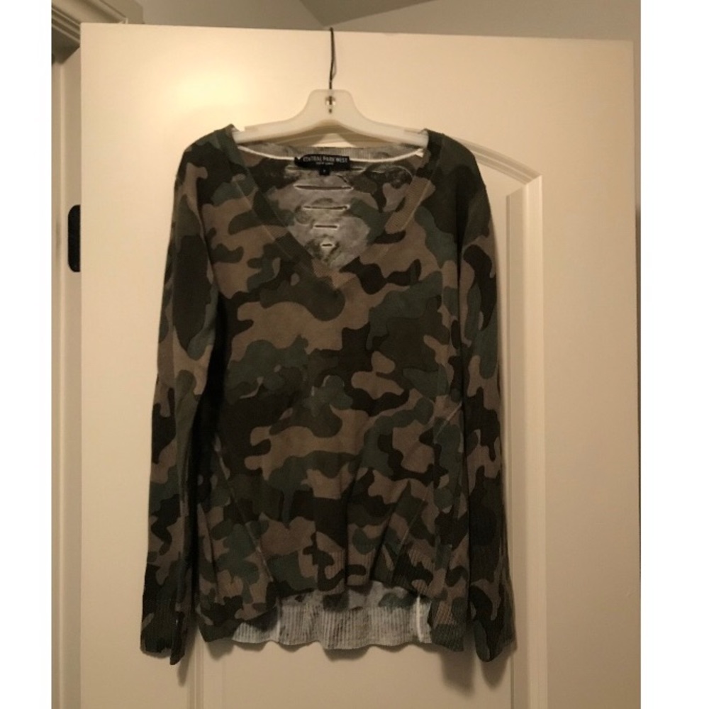 Central Park West Camo Sweater Size Small